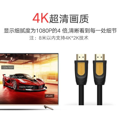 Ugreen UG11185HD101TK 2M màu Vàng Cáp tín hiệu HDMI chuẩn 2.0 hỗ trợ phân giải 4K * 2K 60hz cáp dẹt - HÀNG CHÍNH HÃNG