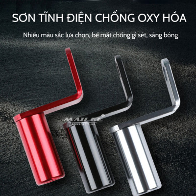 Chân đế mở rộng gắn chân gương chiếu hậu cho xe máy, xe đạp điện, xe gắn máy, xe đạp chất liệu Nhôm gắn thêm phụ kiện đèn xe, còi, kẹp điện thoại Mai Lee