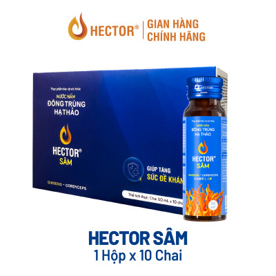 Bộ 2 Hộp 10 Chai Nước Nấm Đông Trùng Hạ Thảo HECTOR Sâm tăng cường đề kháng, bồi bổ cơ thể  (20x50ml)