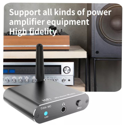 Bộ Thu Âm Thanh Không Dây Bluetooth 5.2 Hỗ Trợ Cổng AUX/COAXIAL/OPTICAL D300-HD - Hàng Nhập Khẩu
