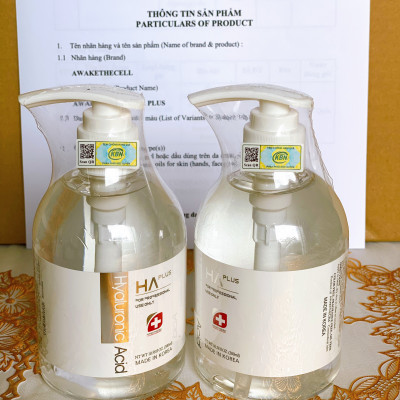 [KHUYẾN MÃI] Serum HA Plus Dưỡng Ẩm Căng Bóng Giảm Nếp Nhăn Hyaluronic Acid AWAKETHECELL 300ml