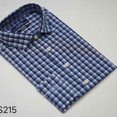 Áo sơ mi nam dài tay ALIGRO chất liệu bamboo cao cấp mềm mịn, kháng khuẩn, chống tia UV kẻ caro xanh ALGS215