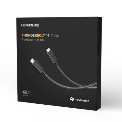 Ugreen 30389 0.8M Thunderbolt 4 cáp 8k 60hz hỗ trợ 40Gbps 100W PD màu đen Ugreen US501 - Hàng Chính Hãng