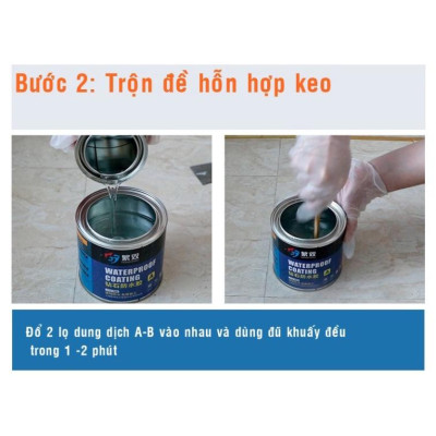 [Chính Hãng] Keo Epoxy - Keo chống thấm 2 thành phần A - B trong suốt, sử lý chống thấm mặt sàn nhà vệ sinh