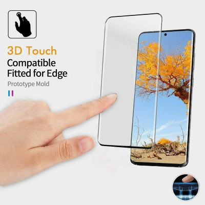 Miếng dán kính cường lực 3D cho Samsung Galaxy S23 / Galaxy S23 Ultra / Galaxy S23 Plus / Galaxy S23+ hiệu Kuzoom Protective Glass - mỏng 0.3mm, vát cạnh 2.5D, độ cứng 9H, viền cứng mỏng - Hàng nhập khẩu
