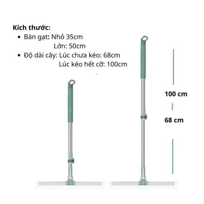 Cây Gạt Nước Chà Sàn Nhà Tắm Silicon Thông Minh Xoay 360 Độ LOẠI 50CM - HÀNG CHÍNH HÃNG MINIIN