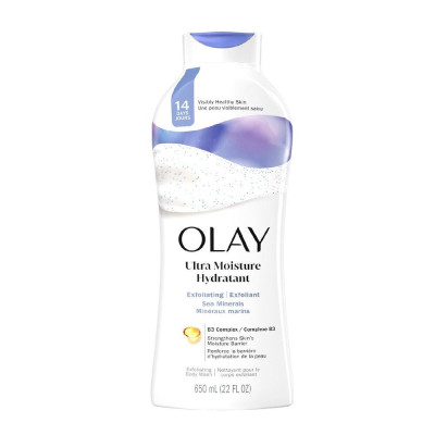 Sữa Tắm Tẩy Tế Bào Da Olay Exfoliating Moisture Sea Salts Hạt Muối Biển 650ml