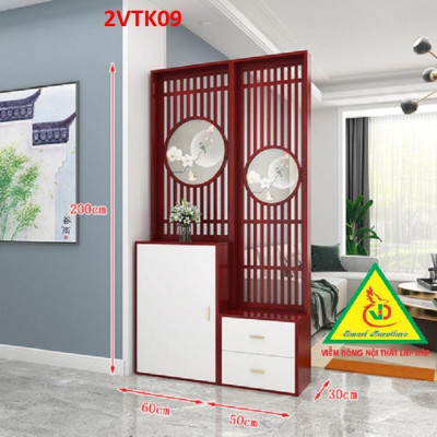 Tủ kệ trang trí kiêm vách ngăn phòng khách , nhà bếp 2VTK09 - Nội thất lắp ráp Viendong Adv