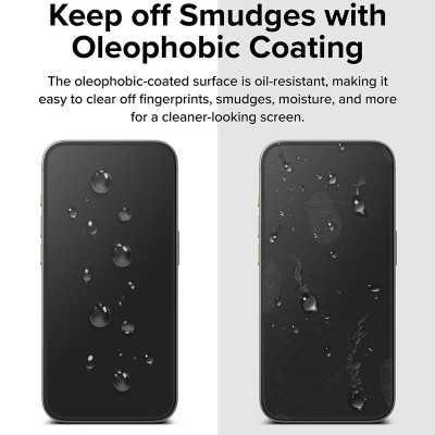 Combo 2 Miếng Dán cường lực kèm khung dán iPhone 15 Pro Max RINGKE Easy Slide Tempered Glass_ Hàng chính hãng