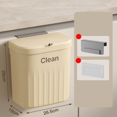 Thùng rác treo tủ bếp nhà vệ sinh treo tường nhà tắm đa năng CLEAN thiết kế nắp lật thông minh size lớn 12L kèm móc treo - giao màu ngẫu nhiên