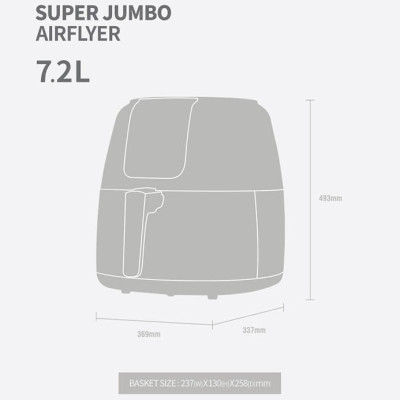 Nồi Chiên Không Dầu Điện Tử Lock&Lock EJF296BLK (7.2 Lít) - Kèm Chảo Nướng - Hàng Chính Hãng