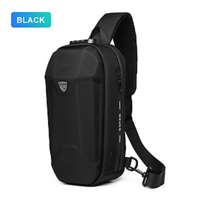 Túi đeo chéo OZUKO chất liệu cứng cáp kháng nước có cổng USB chống trộm tiện lợi cho nam