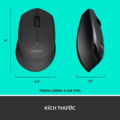 Combo chuột phím không dây Logitech MK345 - 1 đầu thu USB, pin lâu, chống tràn, fullsize - Hàng chính hãng