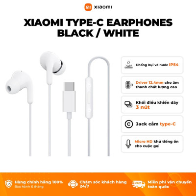 Tai Nghe Có Dây Xiaomi Type-C Earphone | Kết Nối Type-C | Micrô Nghe Gọi | Hàng Chính Hãng