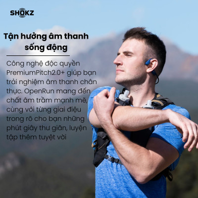 Tai Nghe Bluetooth Thể Thao Dẫn Truyền Âm Thanh Qua Xương SHOKZ OPEN RUN MINI S803 - Hàng Chính Hãng - Kháng nước IP67 - Sạc nhanh- Pin sử dụng trong 8 tiếng