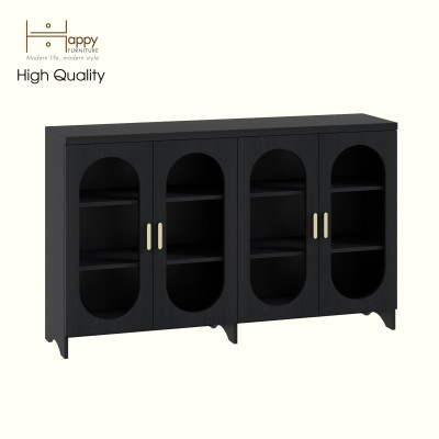 HAPPY FURNITURE , Tủ lưu trữ 4 cửa kính - CHEVY, TLT_048 , 160cm x 40cm x 98cm DxRxC