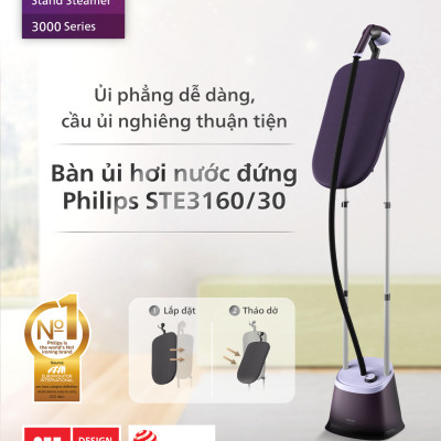Bàn ủi hơi nước đứng Philips STE3160/30 - Hàng chính hãng