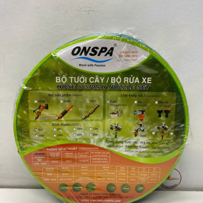 Bộ rửa xe tưới cây Onspa 1021_5m (vòi đồng, ốc siết inox) - 105B10-1