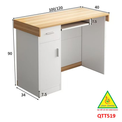 Bàn thu ngân, bàn lễ tân, bàn tính tiền bằng gỗ MDF QTT519 - NỘI THẤT LẮP RÁP VIENDONGADV