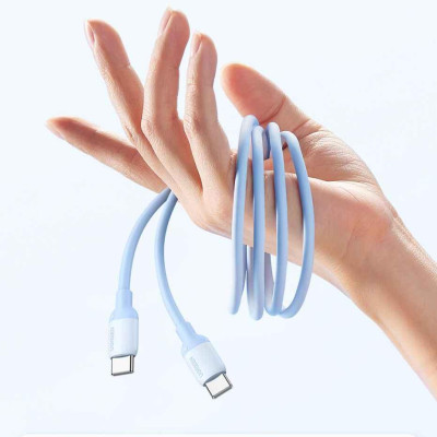 Ugreen UG15278US563TK 60W 0.5M c-c hỗ trợ QC4.0 3A Cáp sạc nhanh - truyền dữ liệu 2 đầu USB-C dây nhựa Màu Xanh - HÀNG CHÍNH HÃNG