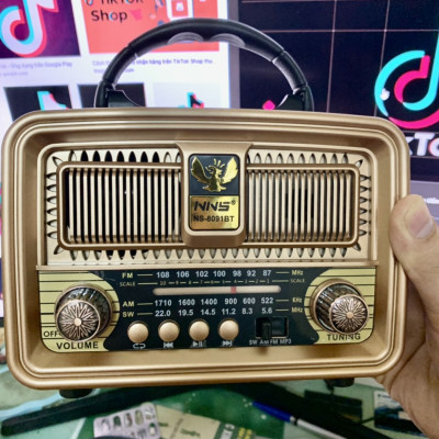 ĐÀI Radio NNS-8091BT có bluetooth FM-AM/FM/SW hình thức cổ điển Hàng Chính Hãng