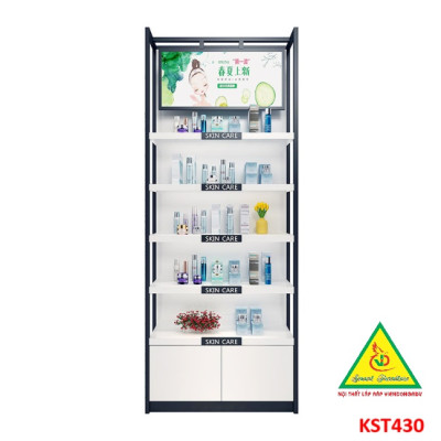 Kệ trưng bày sản phẩm, hàng hóa , kệ trang trí khung sắt mặt gỗ KST430 - NỘI THẤT LẮP RÁP VIENDONGADV