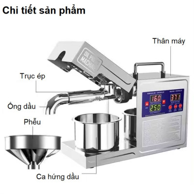 Máy ép dầu thực vật chuyên nghiệp thương hiệu Anh Quốc Aosida B03S - Năng suất 4-6kg/giờ - Hàng chính hãng
