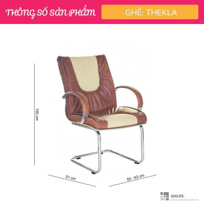 Ghế văn phòng chân quỳ inox bọc da SMLIFE Thekla