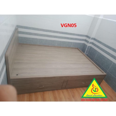 Giường ngủ gỗ MDF ( Không hộc kéo )- kiểu dáng đơn giản hiện đại VGN05