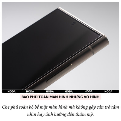Kính cường lực Full viền màn hình cho Samsung Galaxy S24 Ultra / S25 Ultra hiệu Hoda 0.21mm - Kính Chống Xước 9H, Chống Nổ, Bảo Vệ Toàn Màn Hình iPhone, Nano Chống Bẩn, Trong Suốt Crystal Clear, Tăng Cường Gấp Đôi, Bảo Vệ Loa Tai Nghe, - Hàng nhập khẩu