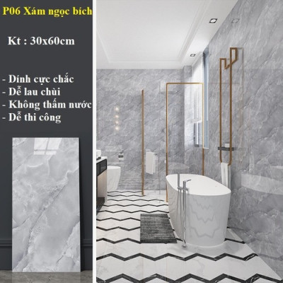 Bộ 15 Tấm Xốp Dán Tường 3D PVC Đá Xanh 60x30cm Keo Sẵn Dày 2,5mm Cao Cấp, Sang Trọng 