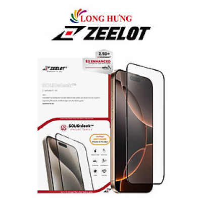 Dán màn hình cường lực Full viền chống vân tay Zeelot SOLIDsleek iP 16 Series - Hàng chính hãng