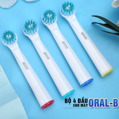 Cho máy Oral B Braun, bộ 4 Đầu Bàn Chải đánh răng điện thay thế MIHOCO EB28-P New Sensitive, làm sạch răng, cho nướu nhạy cảm, BỊ VIÊM