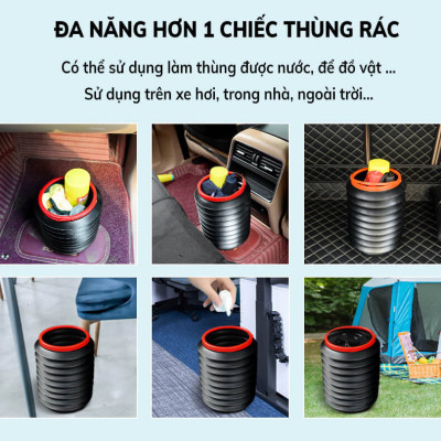 Thùng Rác Đa Năng Gấp Gọn Thùng Rác Để Ô Tô Dung Tích 4 Lít Tiện Dụng 