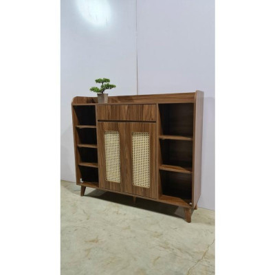 Kệ tủ giày cánh mây chân gỗ