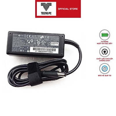 Sạc TeemoPC dùng Tương Thích Cho laptop HP 65w 3.5a chân kim to 7.4mmkèm dây nguồn Hàng Nhập Khẩu