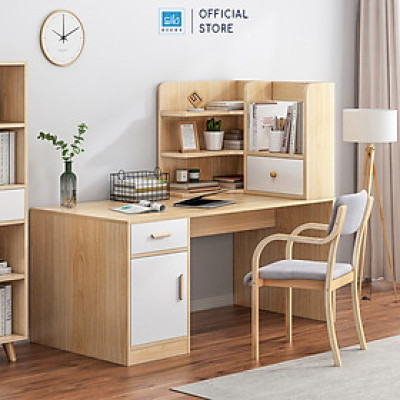 Bàn Học Tập, Làm Việc Kết Hợp Tủ Ngăn Kéo Và Kệ Sách Thương Hiệu SIB Decor BLV55
