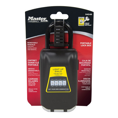 Hộp đựng chìa khóa Master Lock 5424D- Có đèn và móc vào tay cầm cửa gỗ 