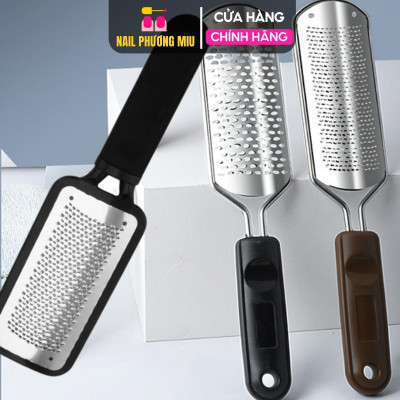 Cây Chà Gót Chân Inox Lưỡi Nổi To Nhỏ Loại Tốt Dài 27cm, Loại Bỏ Tế Bào Cũ, Tay Cầm Nhựa Cứng Bền, Làm Sạch Gót Chân Hiệu Quả, Phụ Kiện Làm Nail