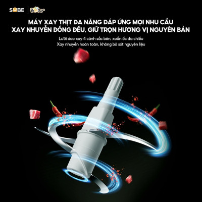 Máy xay thịt Bear lưỡi dao kép 1.8L SB-MX20A (Bản Quốc Tế) - Hàng chính hãng