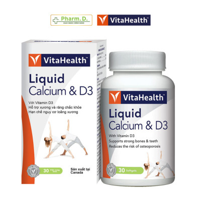 Viên Uống Bổ Sung Canxi Và D3 Giảm Nguy Cơ Loãng Xương VITAHEALTH Liquid Calcium With Vitamin D (30 Viên)