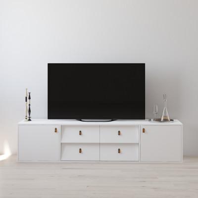 HAPPY FURNITURE , Kệ TV 2 cửa mở 4 ngăn kéo - CALYN , KTV_099 , 200cm x 45cm x 47cm DxRxC