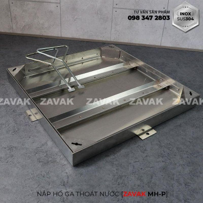 Nắp hố ga lát đá ZAVAK MHP*-AA50 KT50x50/ lát đá dày 4cm/ inox 304