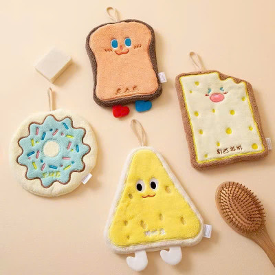 Set 4 Khăn Lau Tay Thấm Hút Tốt Họa Tiết Bánh Mỳ Phô Mai Cute - Khăn Mềm Mịn, Thấm Hút Tuyệt Vời - HÀNG CHÍNH HÃNG MINIIN