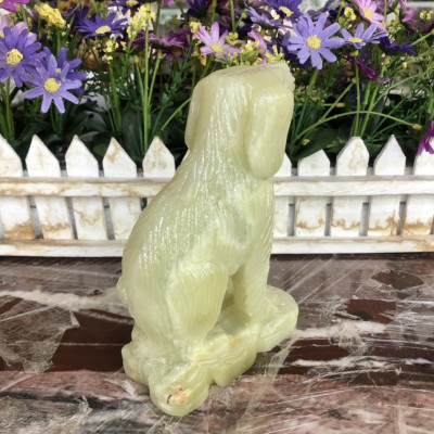  Tượng con chó giáp tuổi tuất phong thủy đá ngọc Onyx đặt bàn làm việc - Cao 15 cm