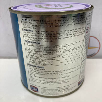 Sơn sắt mạ kẽm TOA không cần lót màu Xingfa xám 800gram - XF911