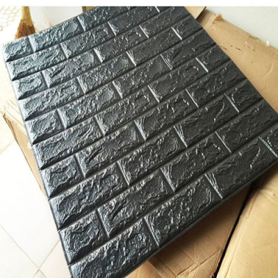 Bộ 10 Tấm Xốp Dán Tường 3D Giả Gạch Đen 70cmx77cm