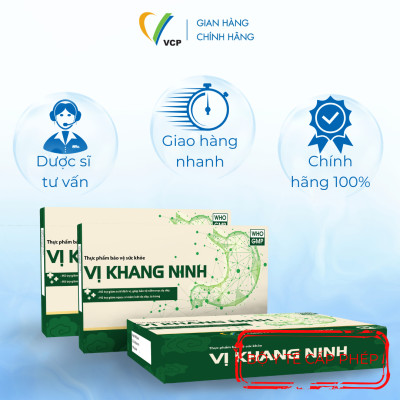 TPBVSK Viên Uống Dạ Dày Vị Khang Ninh - Hỗ trợ giảm acid dịch vị, giúp bảo vệ niêm mạc dạ dày - Hỗ trợ giảm nguy cơ viêm loét dạ dày tá tràng - Hộp 30 viên