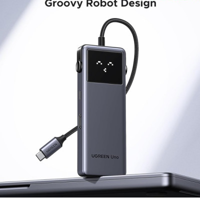 Hub chuyển đổi  USB-C 6 in 1 Groovy Robot Uno Ugreen 35998 ra USB-C, USB-A 3.2, HDMI 4K@60Hz, Sạc PD 100W - Hàng chính hãng