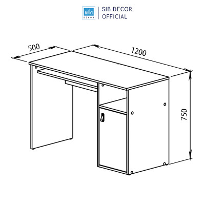 Bàn Gỗ Đa Năng Kết Hợp Chân Bàn Làm Tủ Lưu Trữ SIB Decor BLV90